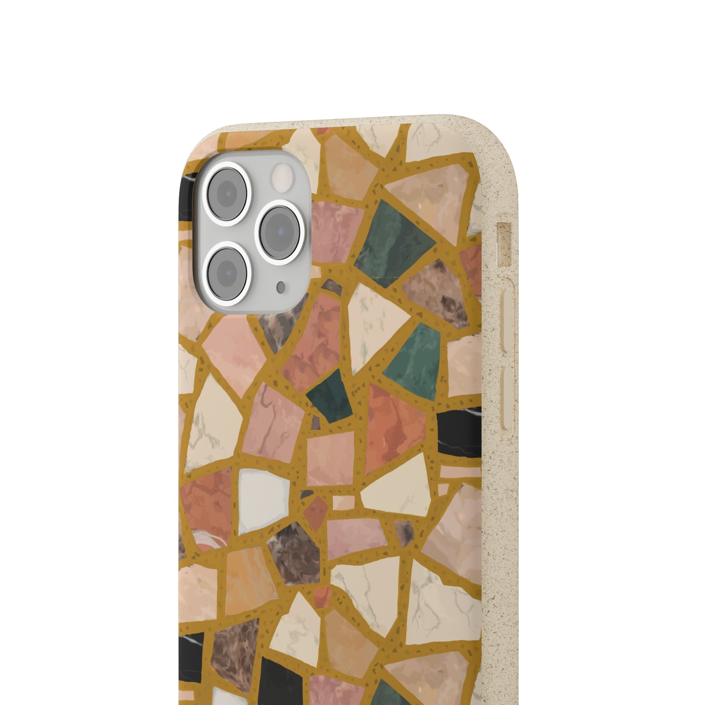 Dolce Terrazzo Biodegradable Phone Case, mustard yellow