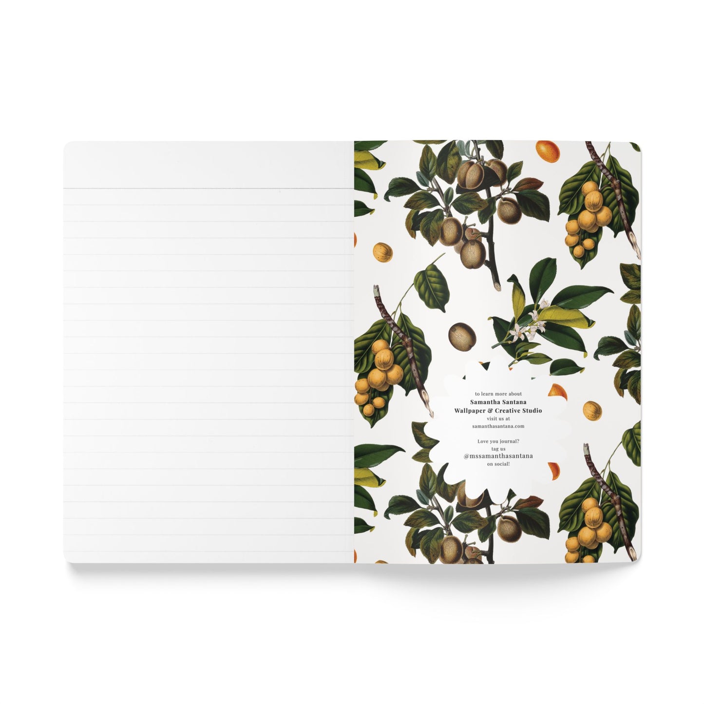 Vintage Orchard Softcover Personalized Journal, peach (add your name)