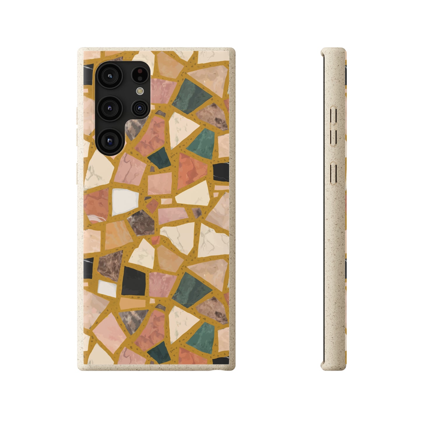 Dolce Terrazzo Biodegradable Phone Case, mustard yellow