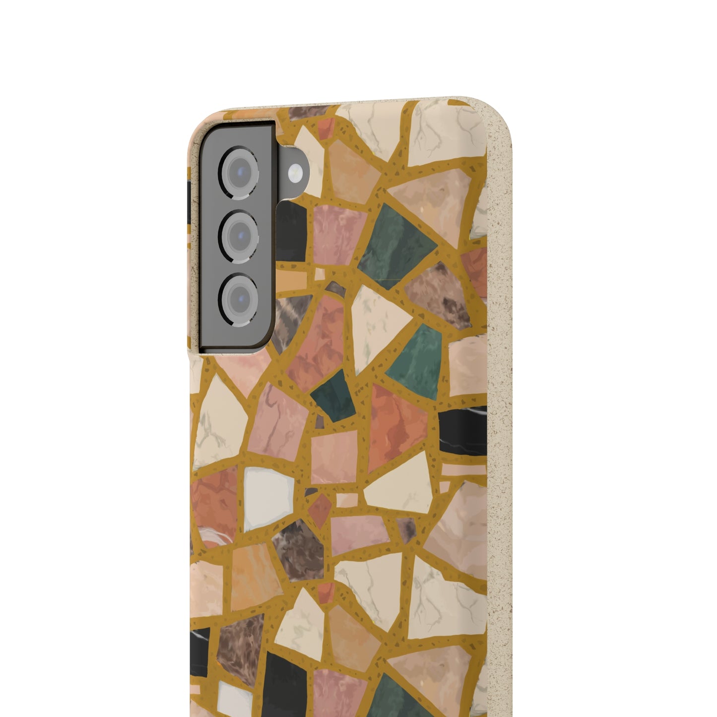 Dolce Terrazzo Biodegradable Phone Case, mustard yellow