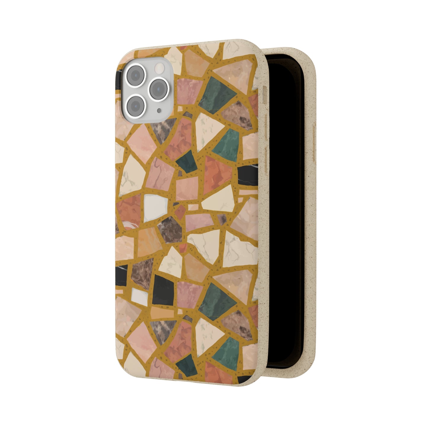 Dolce Terrazzo Biodegradable Phone Case, mustard yellow