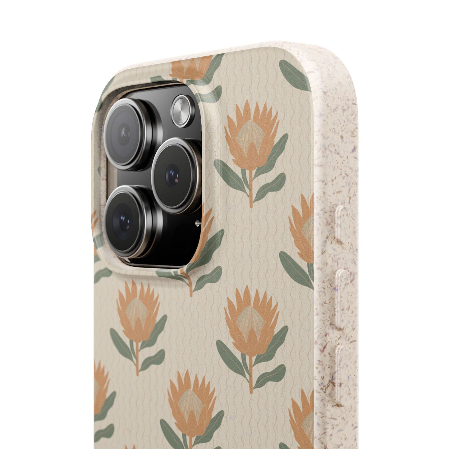 King Protea Phone Case - neutral and apricot - Eco-Friendly, Biodegradable