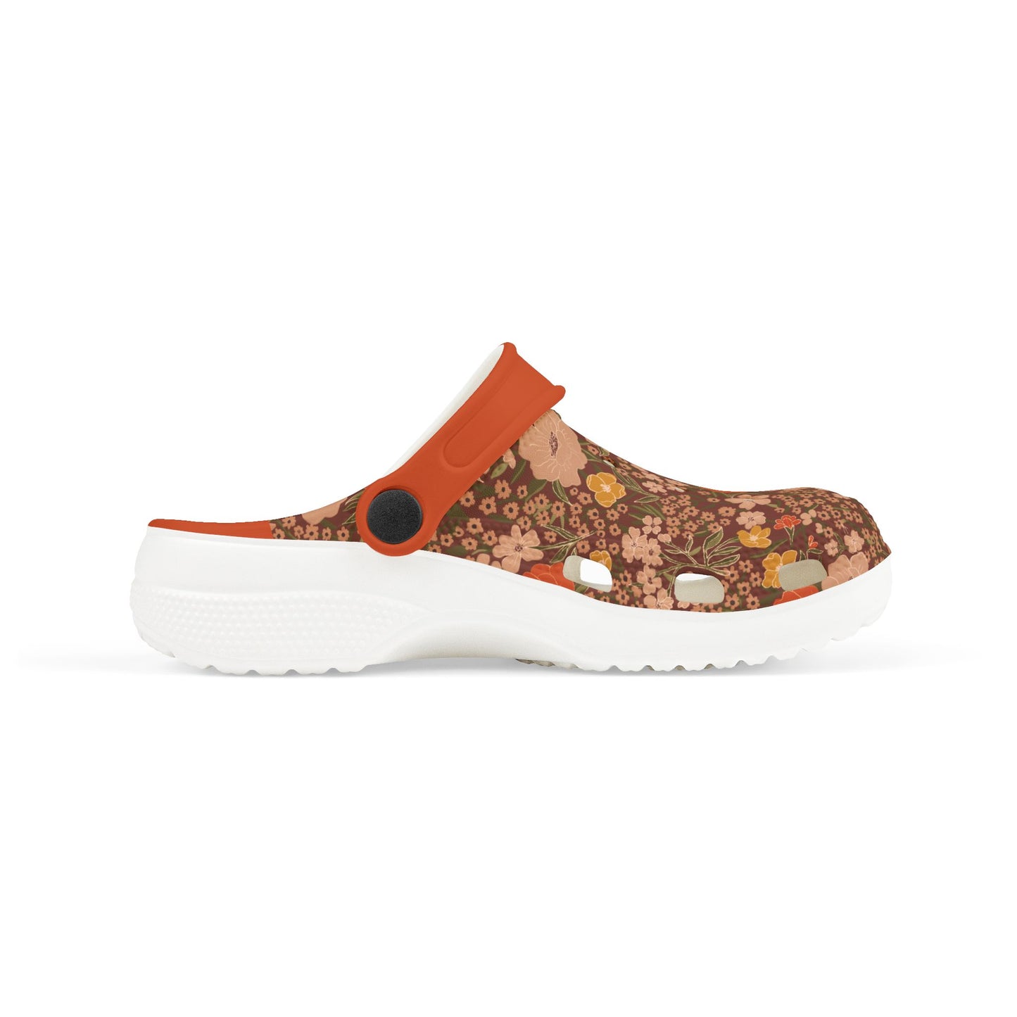 Wildflower Meadow Kid's EVA Foam Clogs, dark siena