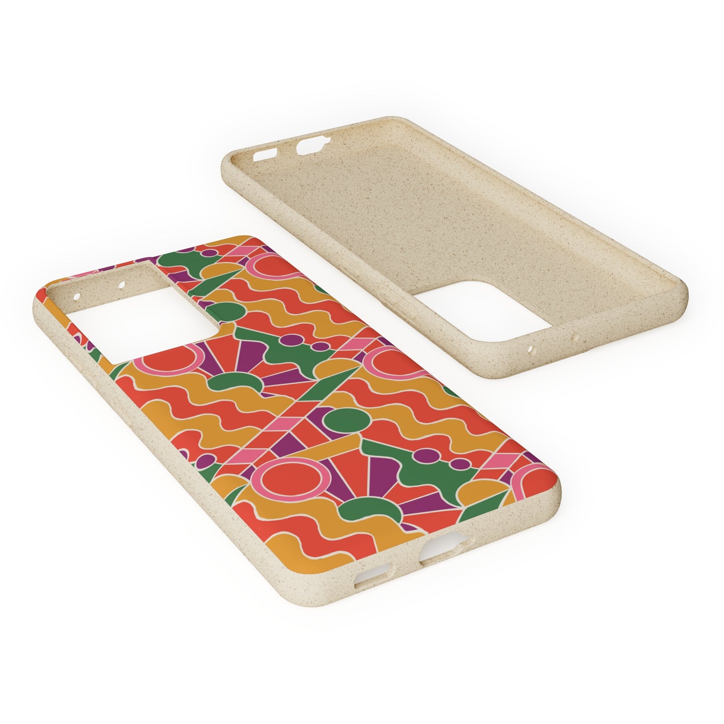 Day Trippin' Biodegradable Phone Case, purple, red, yellow and green