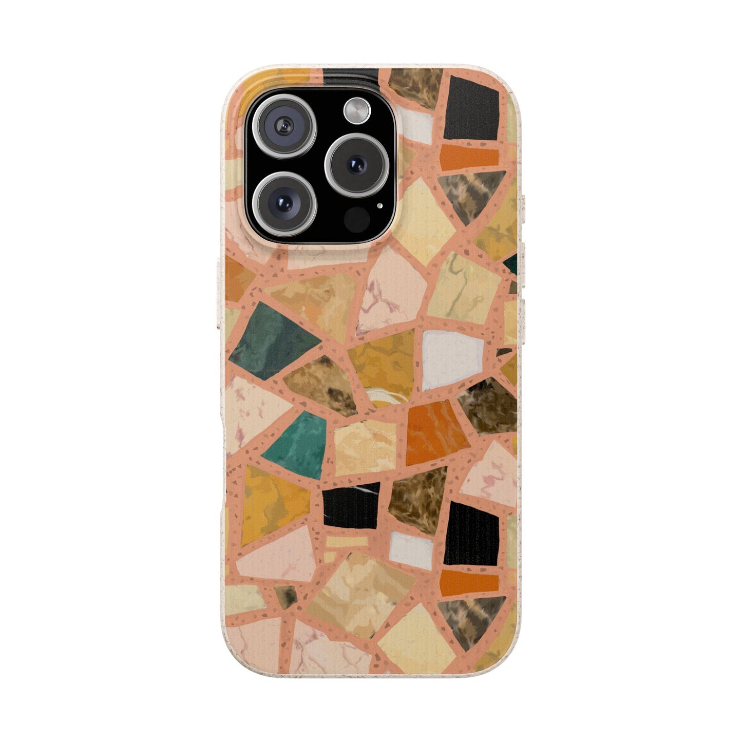 Dolce Terrazzo Phone Case - peach and multicolor - Eco-Friendly, Biodegradable