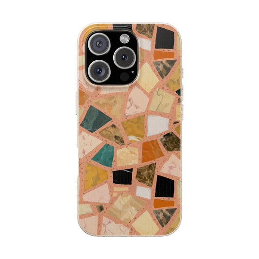Dolce Terrazzo Phone Case - peach and multicolor - Eco-Friendly, Biodegradable