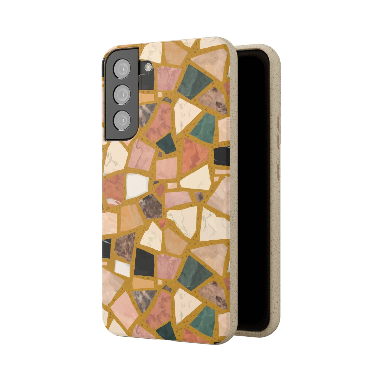 Dolce Terrazzo Biodegradable Phone Case, mustard yellow