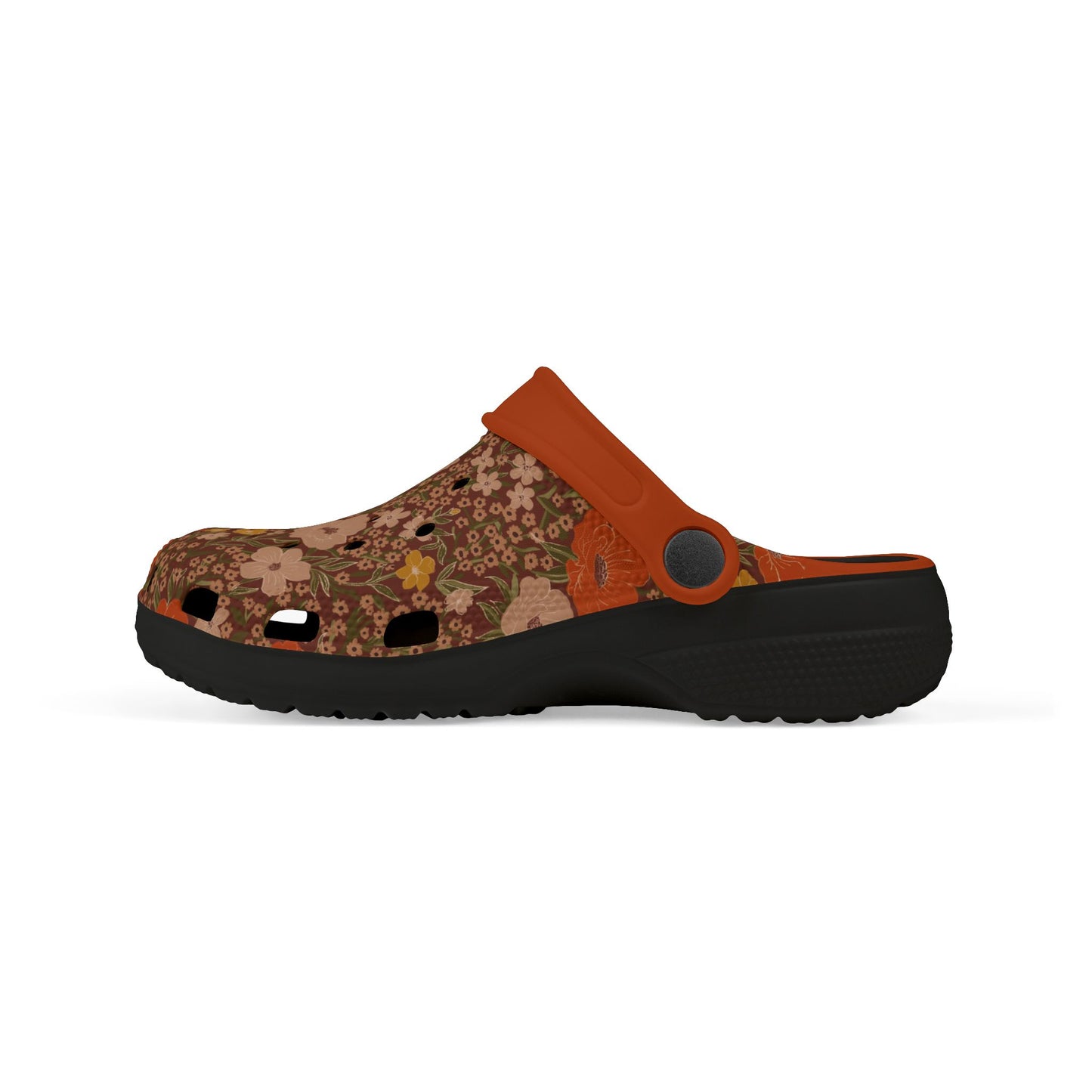 Wildflower Meadow Kid's EVA Foam Clogs, dark siena