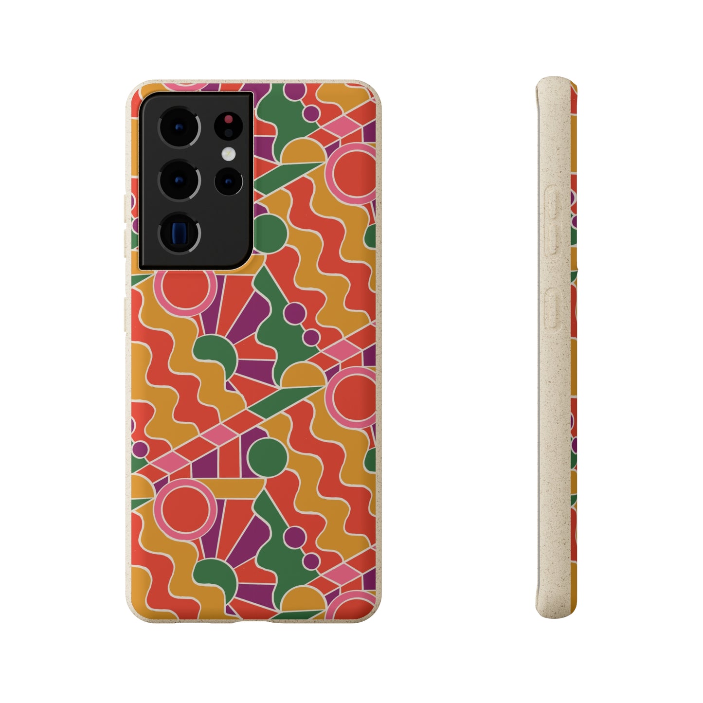 Day Trippin' Biodegradable Phone Case, purple, red, yellow and green