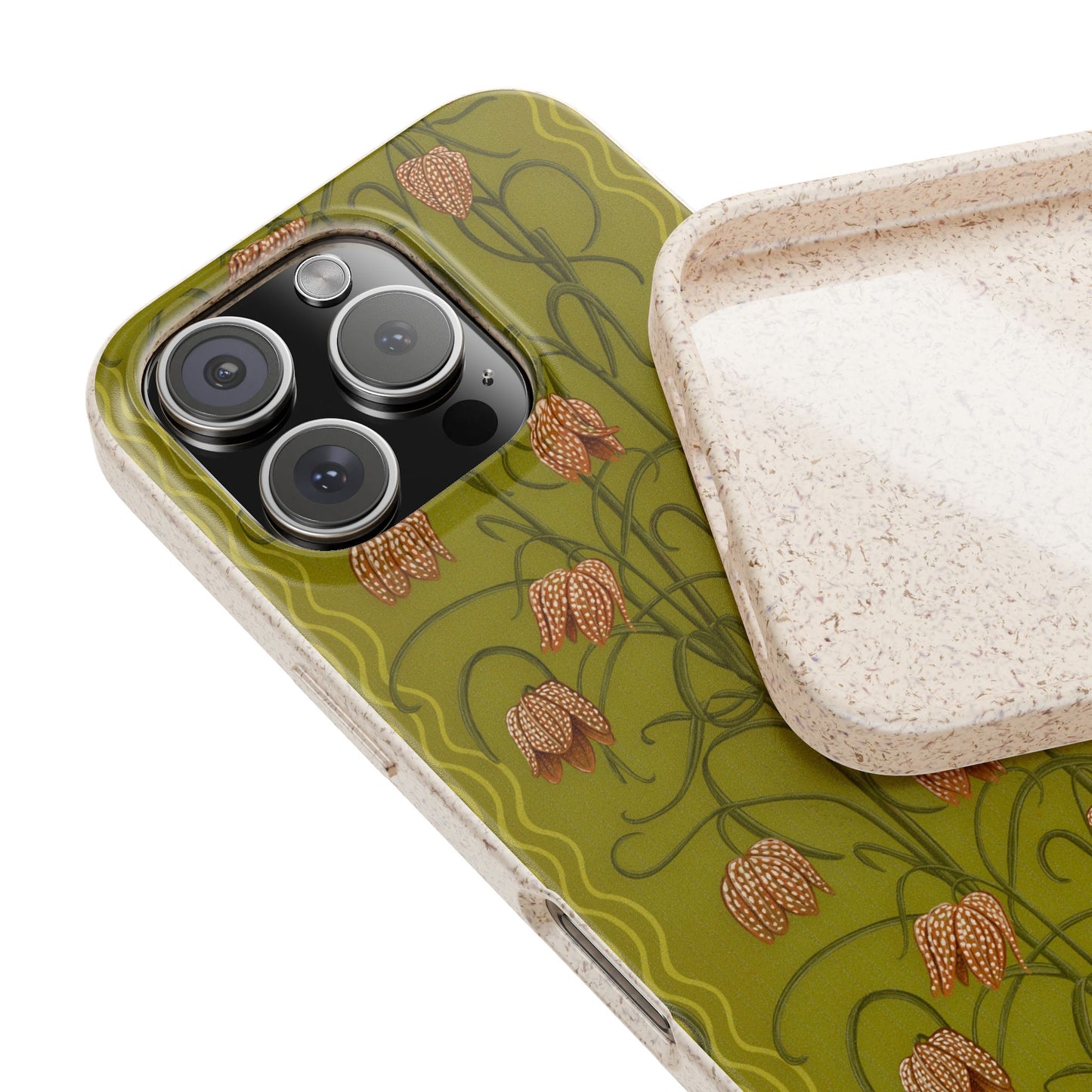 Campanas Phone Case - chartreuse and orange - Eco-Friendly, Biodegradable