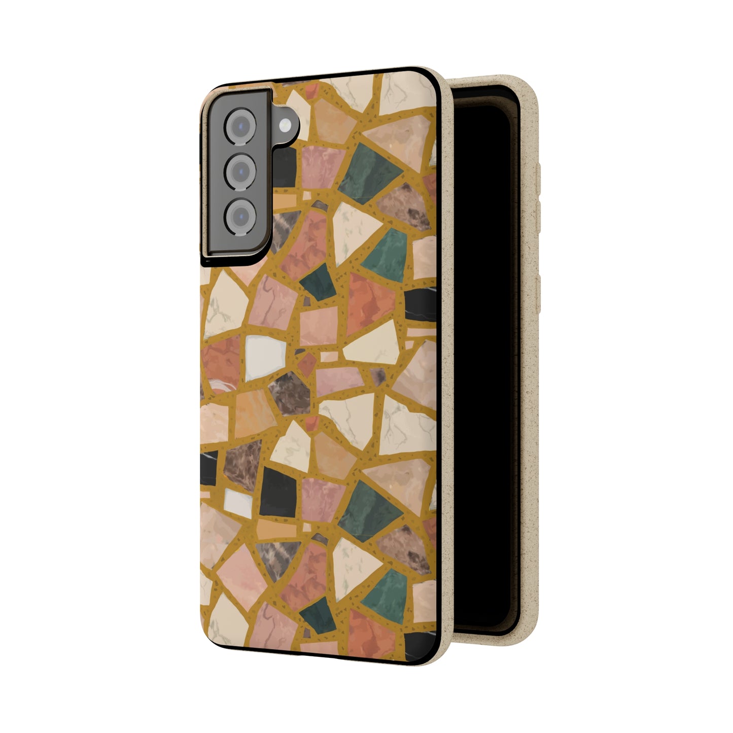 Dolce Terrazzo Biodegradable Phone Case, mustard yellow