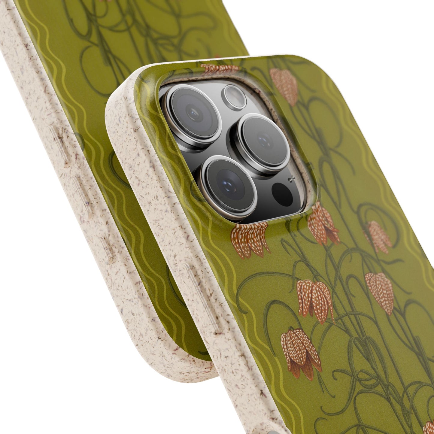 Campanas Phone Case - chartreuse and orange - Eco-Friendly, Biodegradable