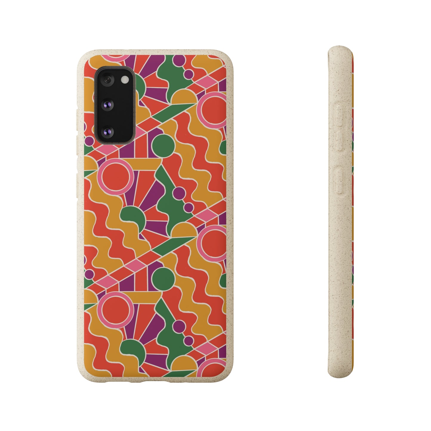 Day Trippin' Biodegradable Phone Case, purple, red, yellow and green