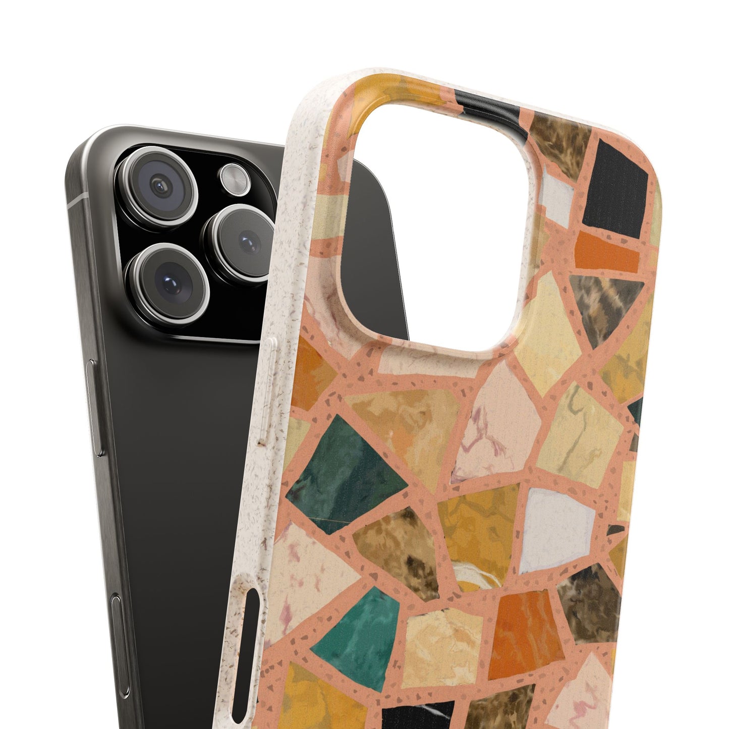 Dolce Terrazzo Phone Case - peach and multicolor - Eco-Friendly, Biodegradable