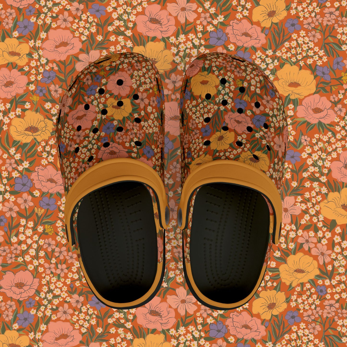 Wildflower Meadow Kid's EVA Foam Clogs, poppy red