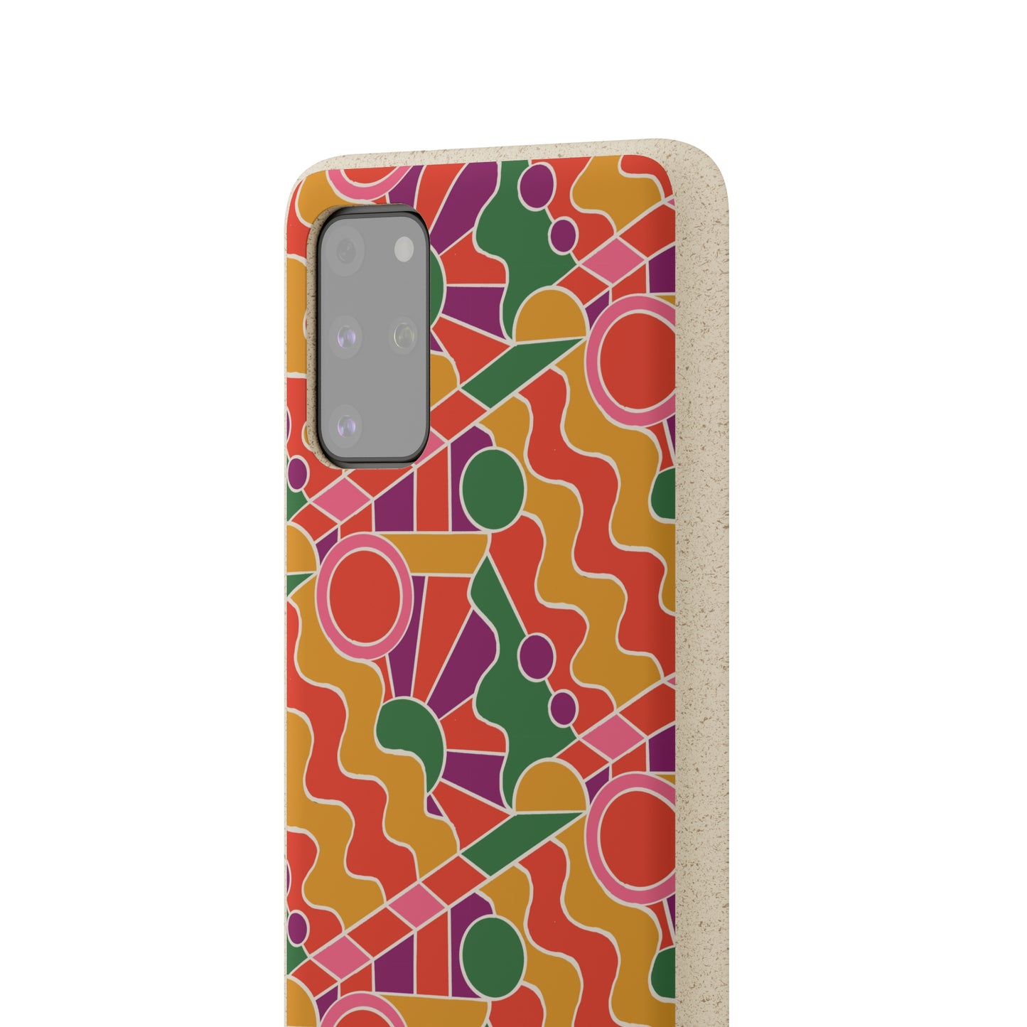 Day Trippin' Biodegradable Phone Case, purple, red, yellow and green