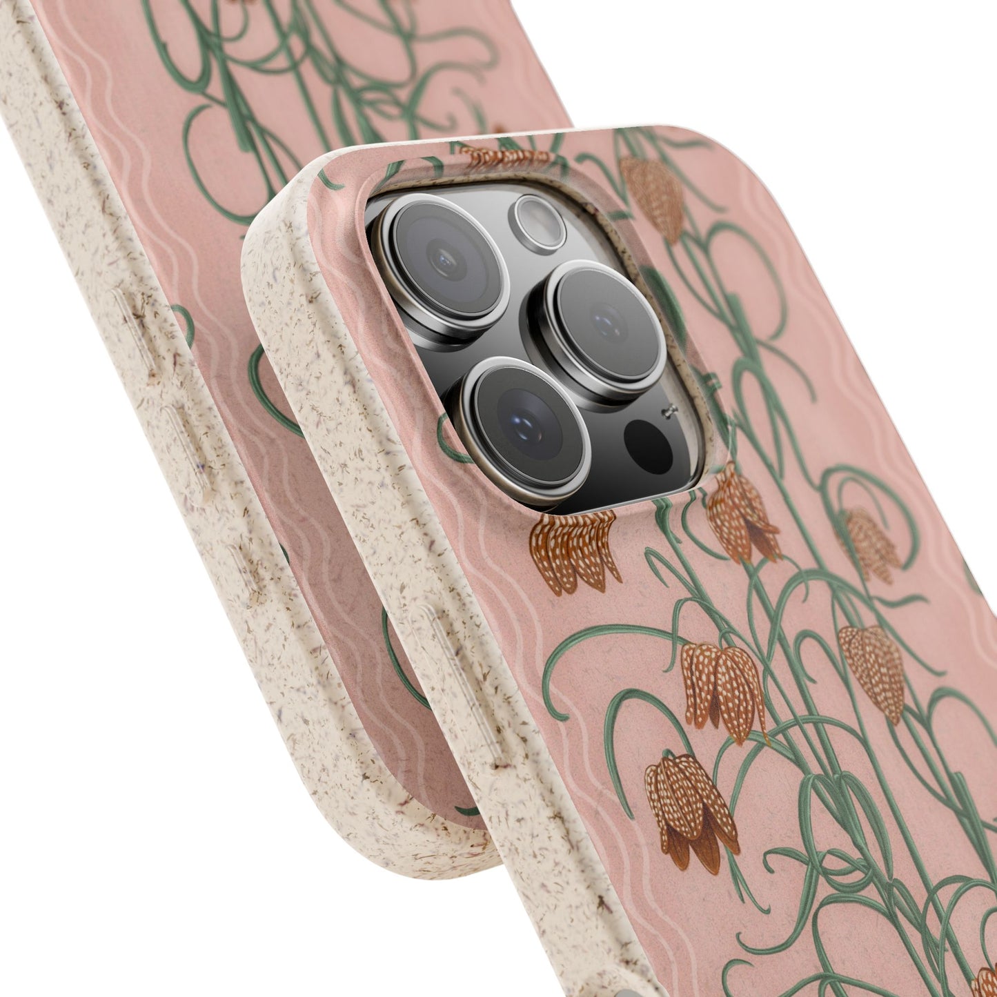 Campanas Phone Case - pink and burnt orange - Eco-Friendly, Biodegradable