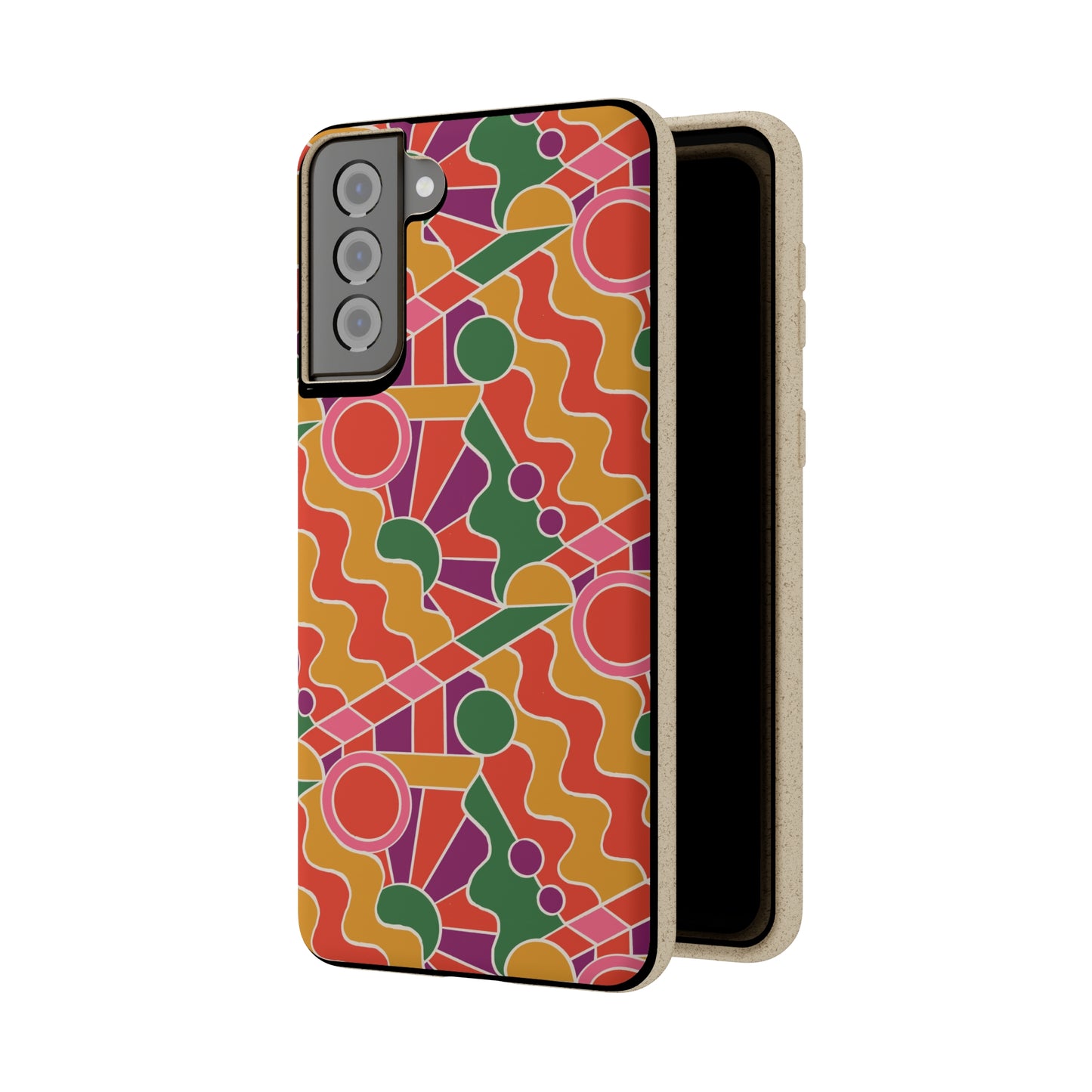 Day Trippin' Biodegradable Phone Case, purple, red, yellow and green