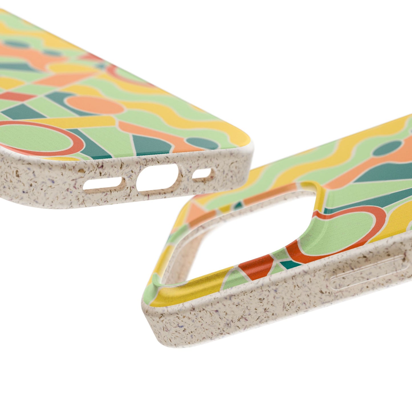 Day Trippin' Phone Case - mint, blue, yellow and peach - Eco-Friendly, Biodegradable
