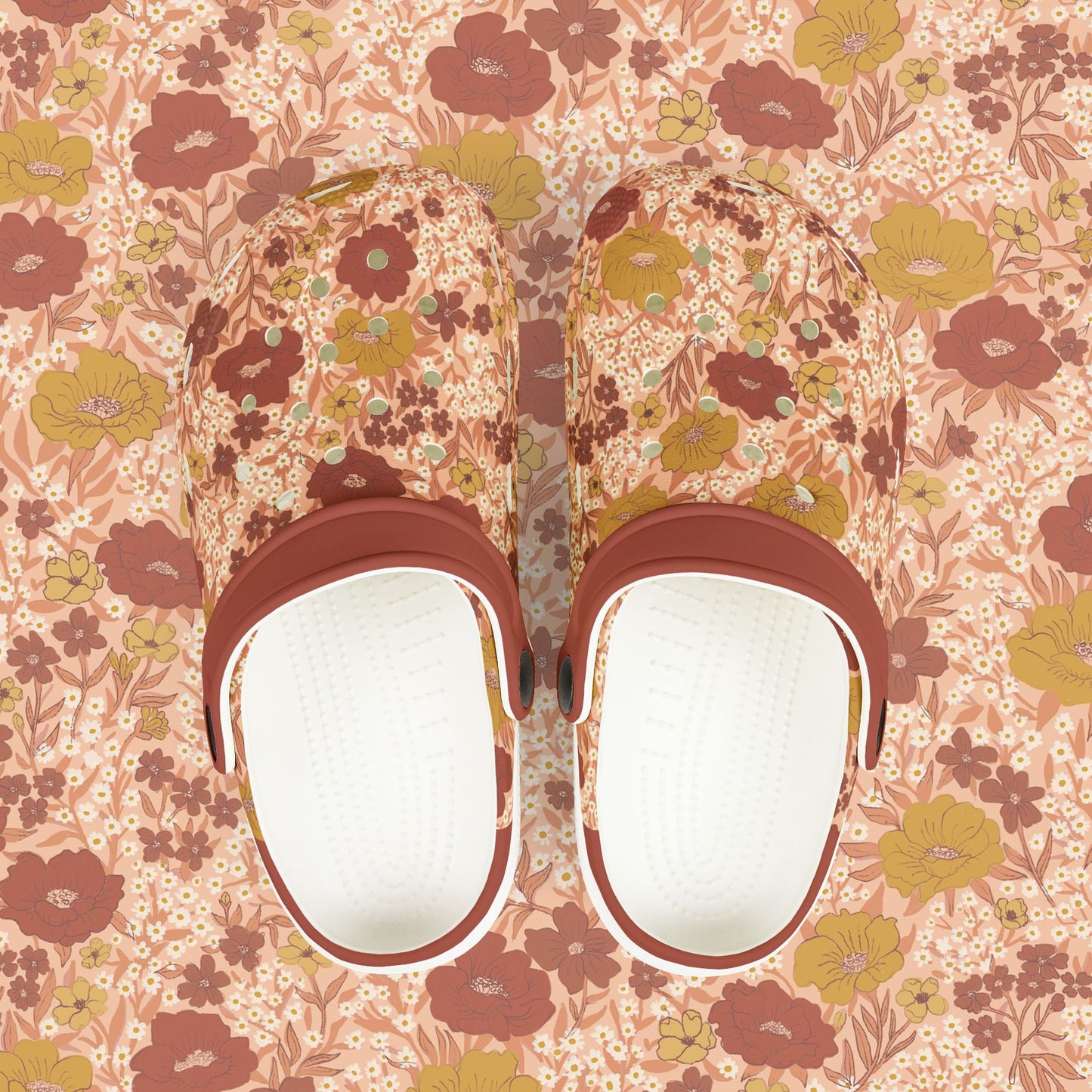Wildflower Meadow Kid's EVA Foam Clogs, peach