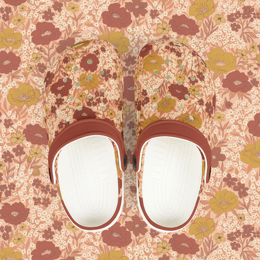 Wildflower Meadow Kid's EVA Foam Clogs, peach