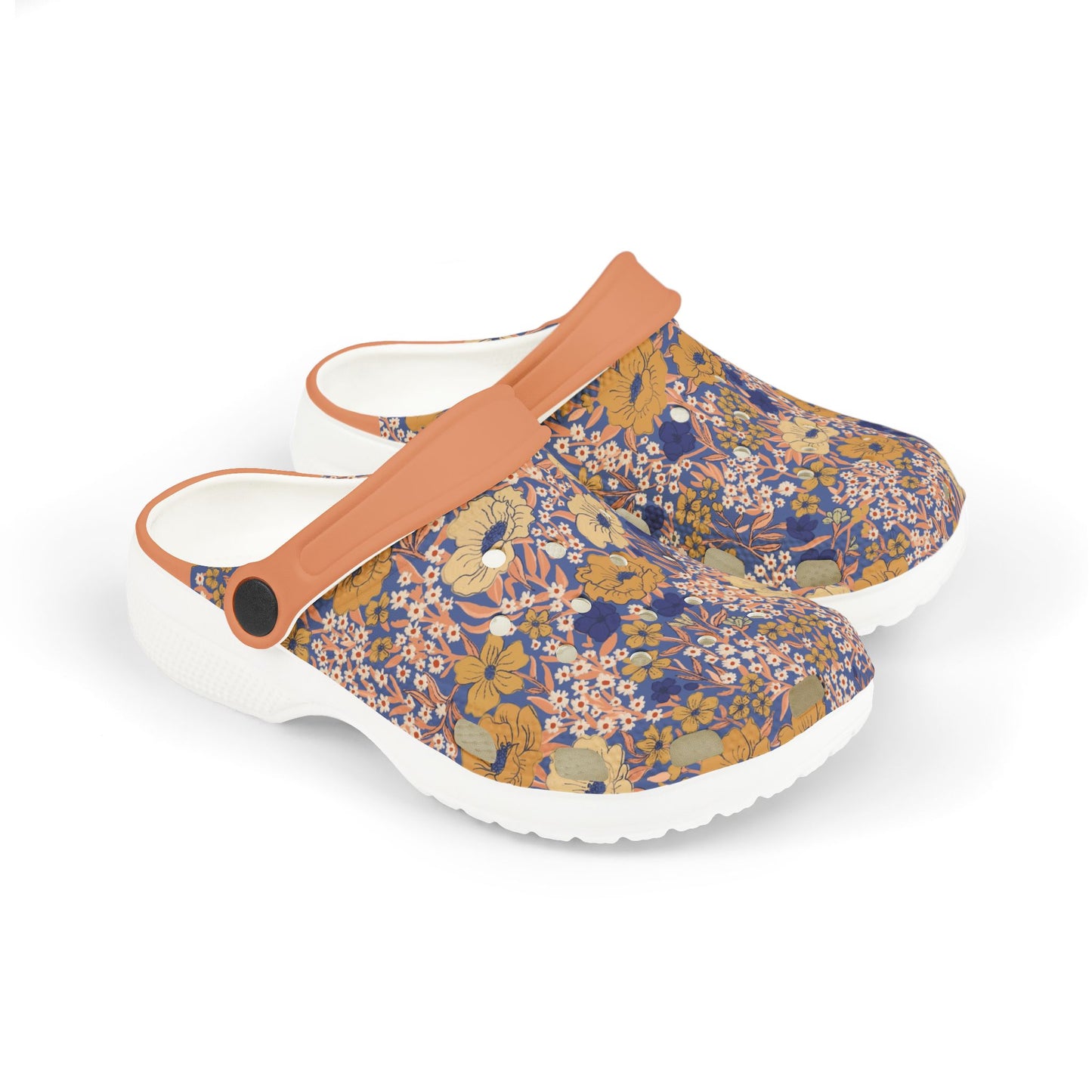 Wildflower Meadow Kid's EVA Foam Clogs, royal blue