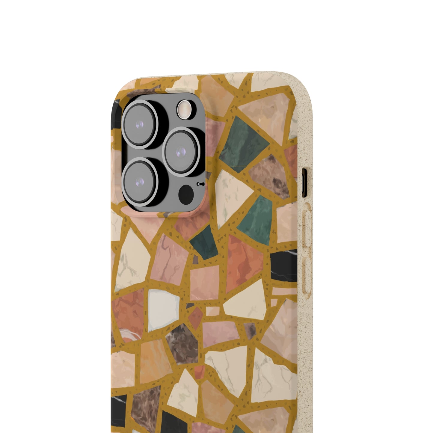 Dolce Terrazzo Biodegradable Phone Case, mustard yellow