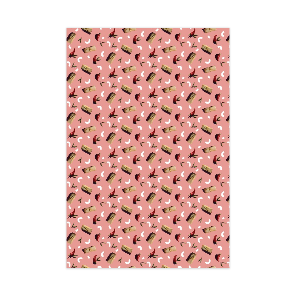 Tamale Party Wrapping Paper, Large Roll, pink