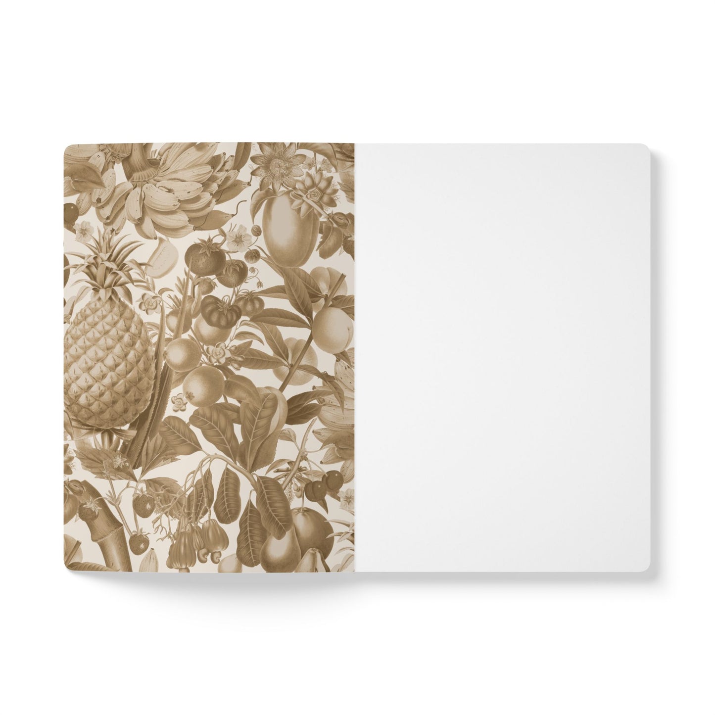 Juicy Fruit Softcover Personalized Journal, off-white and tan (add your name)