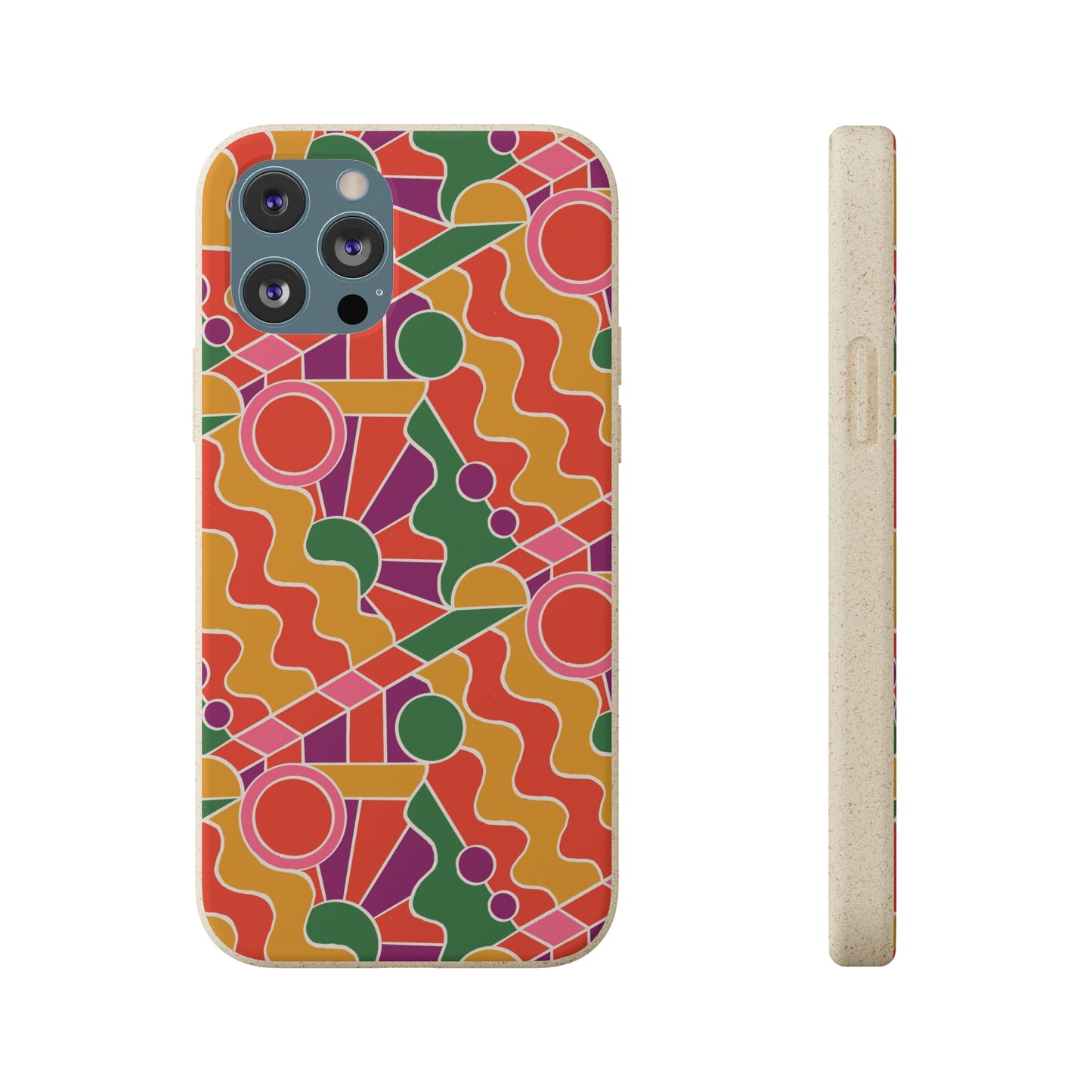 Day Trippin' Biodegradable Phone Case, purple, red, yellow and green