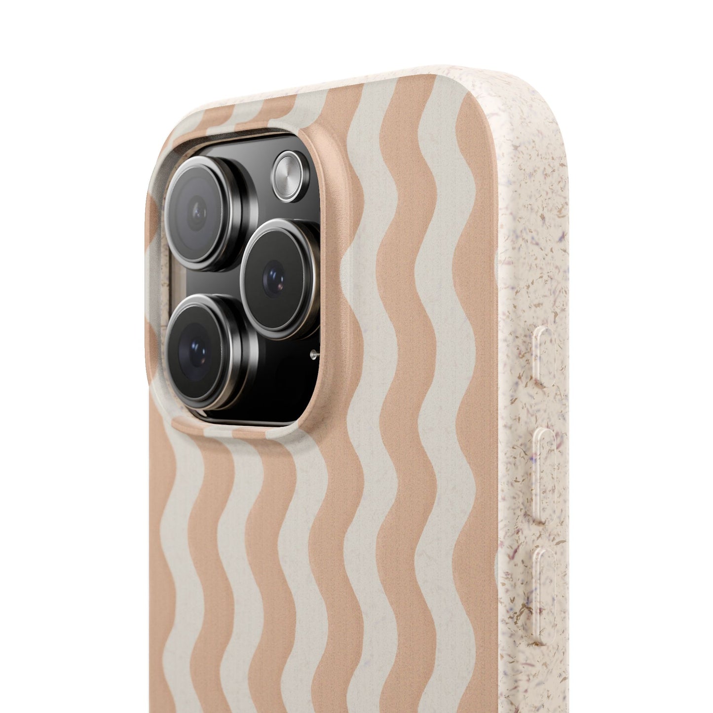 Ziggy Stripe Phone Case - white and peach - Eco-Friendly, Biodegradable