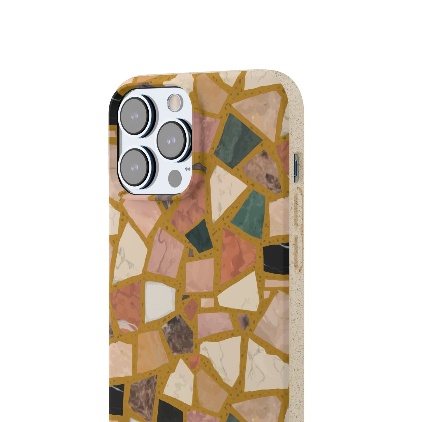 Dolce Terrazzo Biodegradable Phone Case, mustard yellow