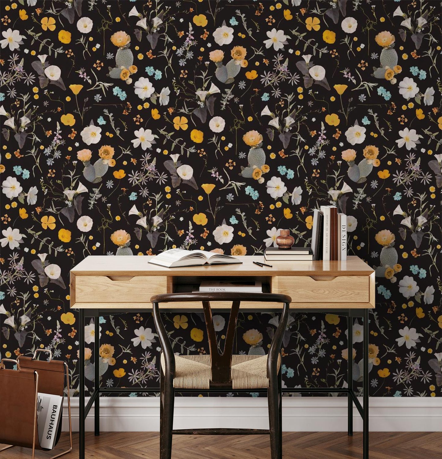 California Native Wallpaper, black & multicolor