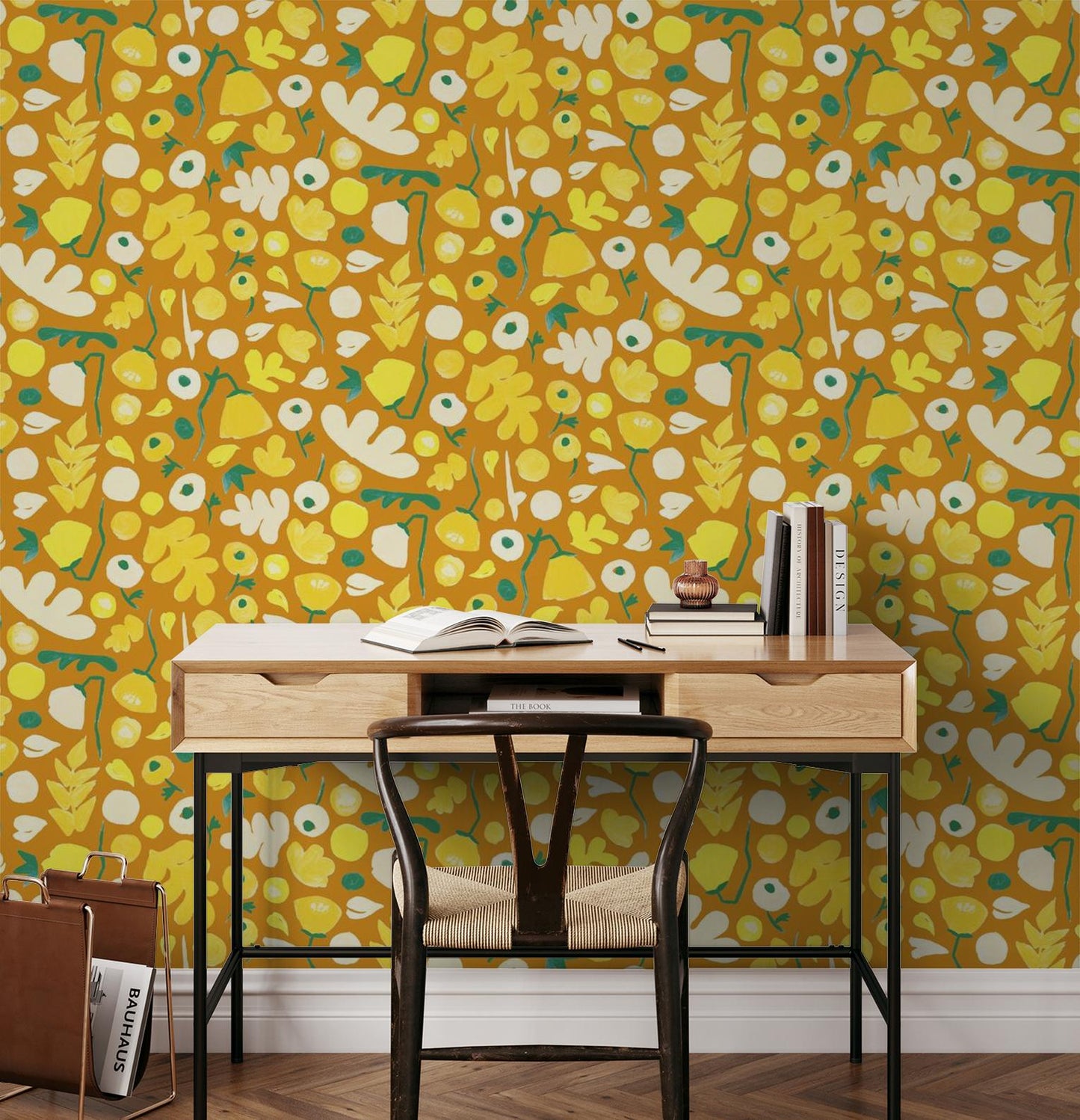 Henri Floral Wallpaper, merigold