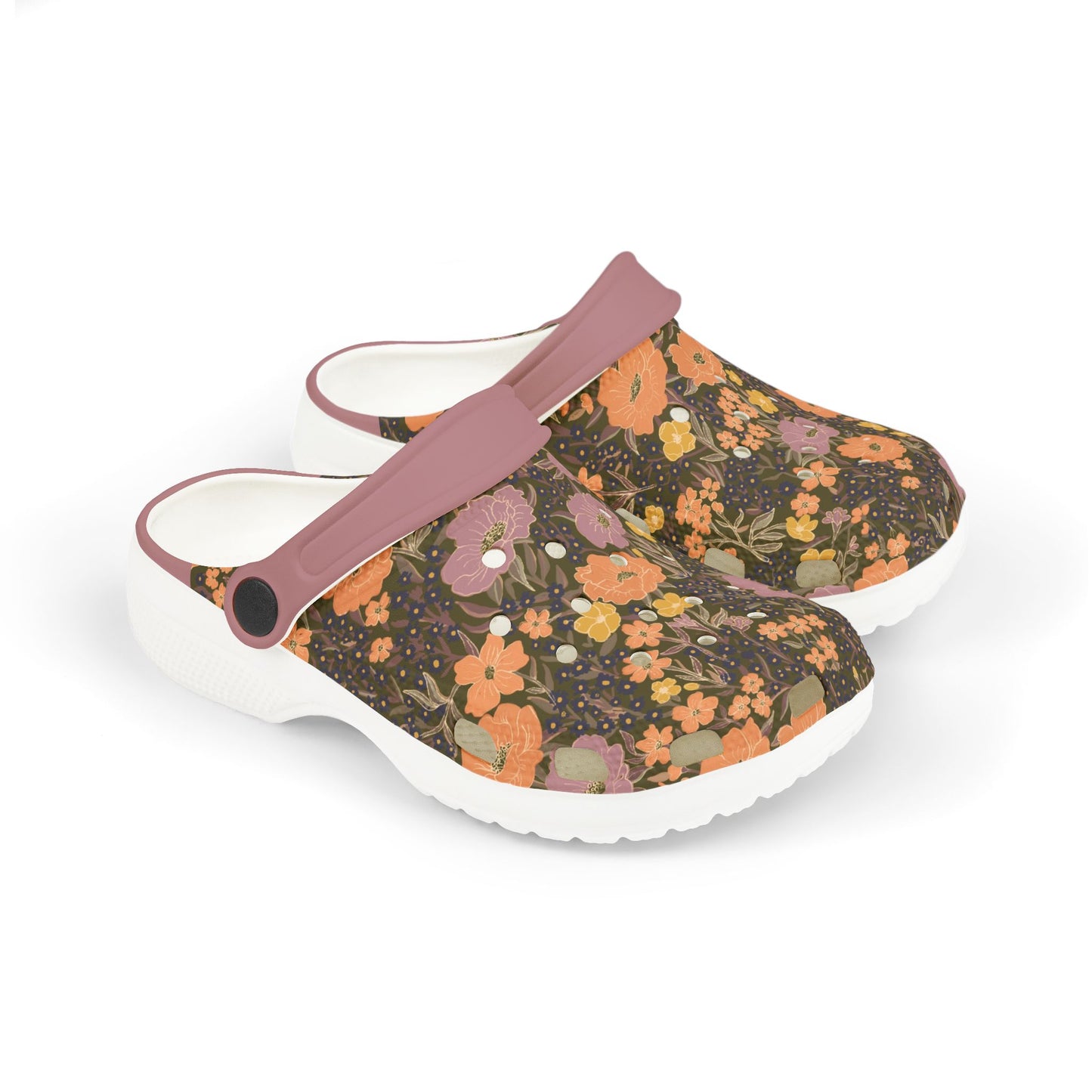 Wildflower Meadow Kid's EVA Foam Clogs, olive green