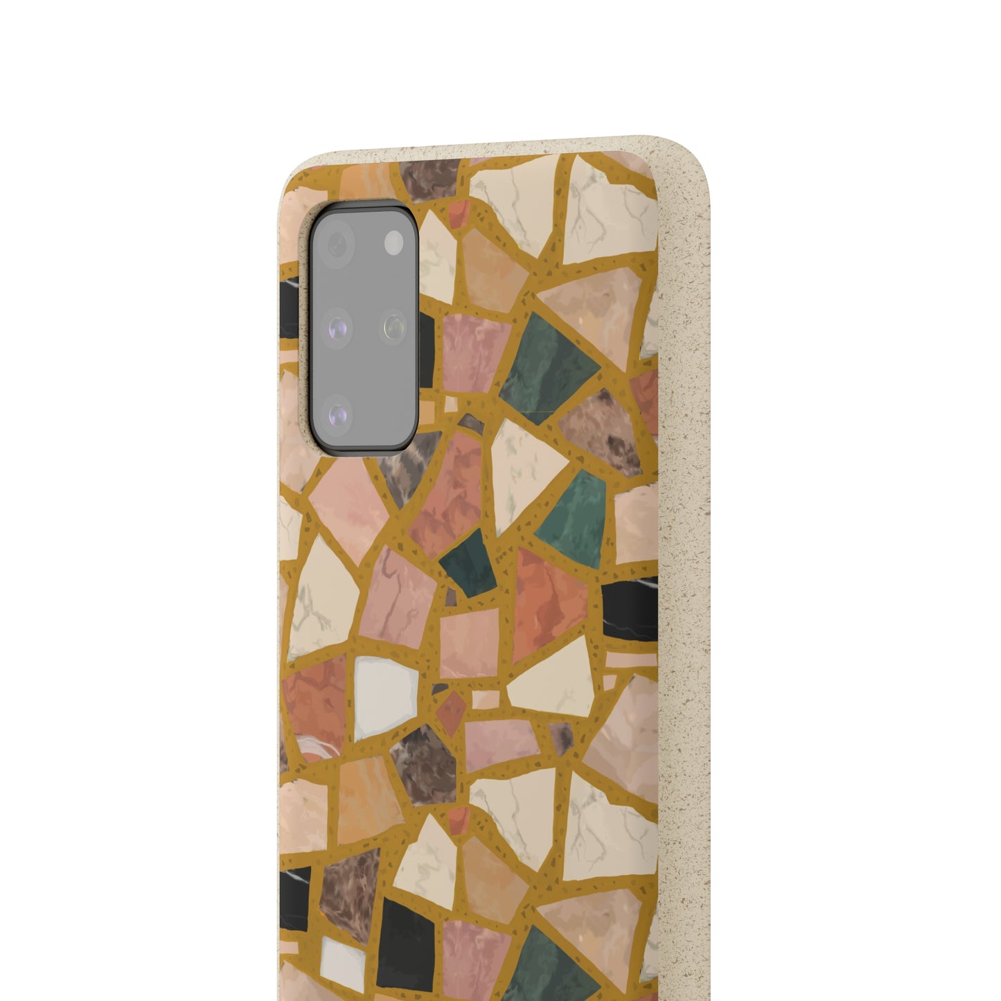 Dolce Terrazzo Biodegradable Phone Case, mustard yellow