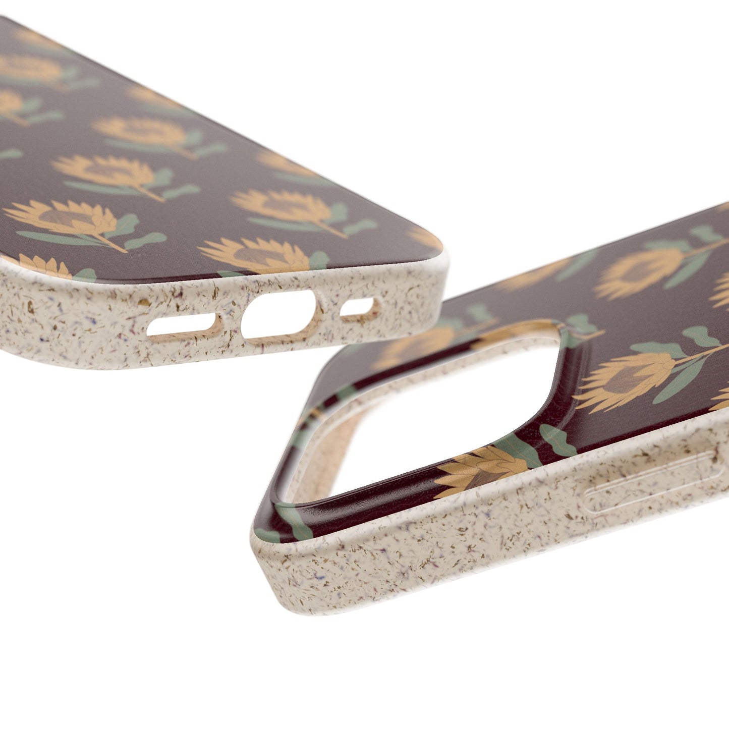 King Protea Phone Case - park plum and butter yellow - Eco-Friendly, Biodegradable