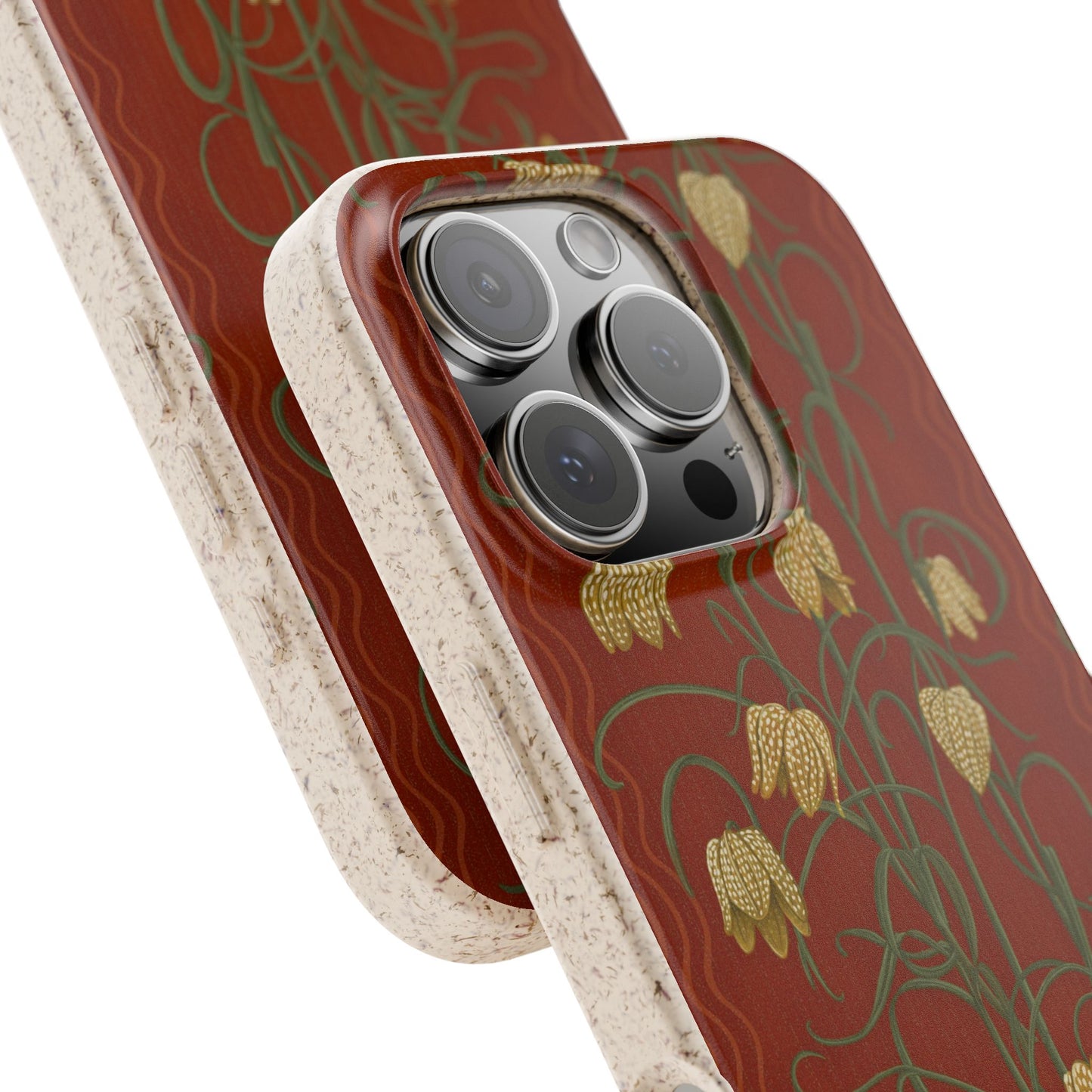 Campanas Phone Case - rust and yellow - Eco-Friendly, Biodegradable