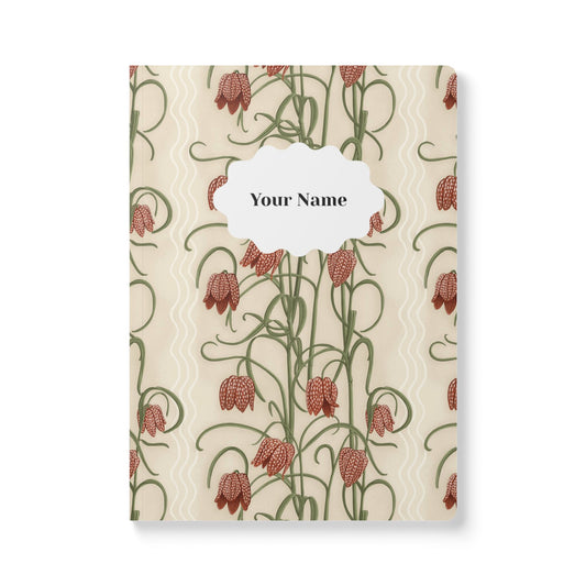 Campanas Softcover Personalized Journal, neutral & burnt orange (add your name)