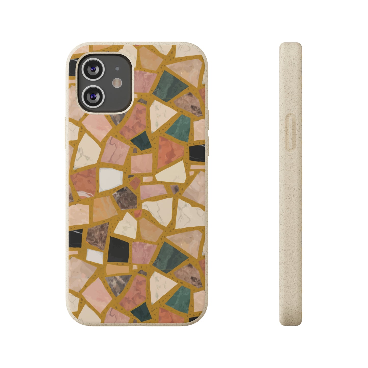 Dolce Terrazzo Biodegradable Phone Case, mustard yellow