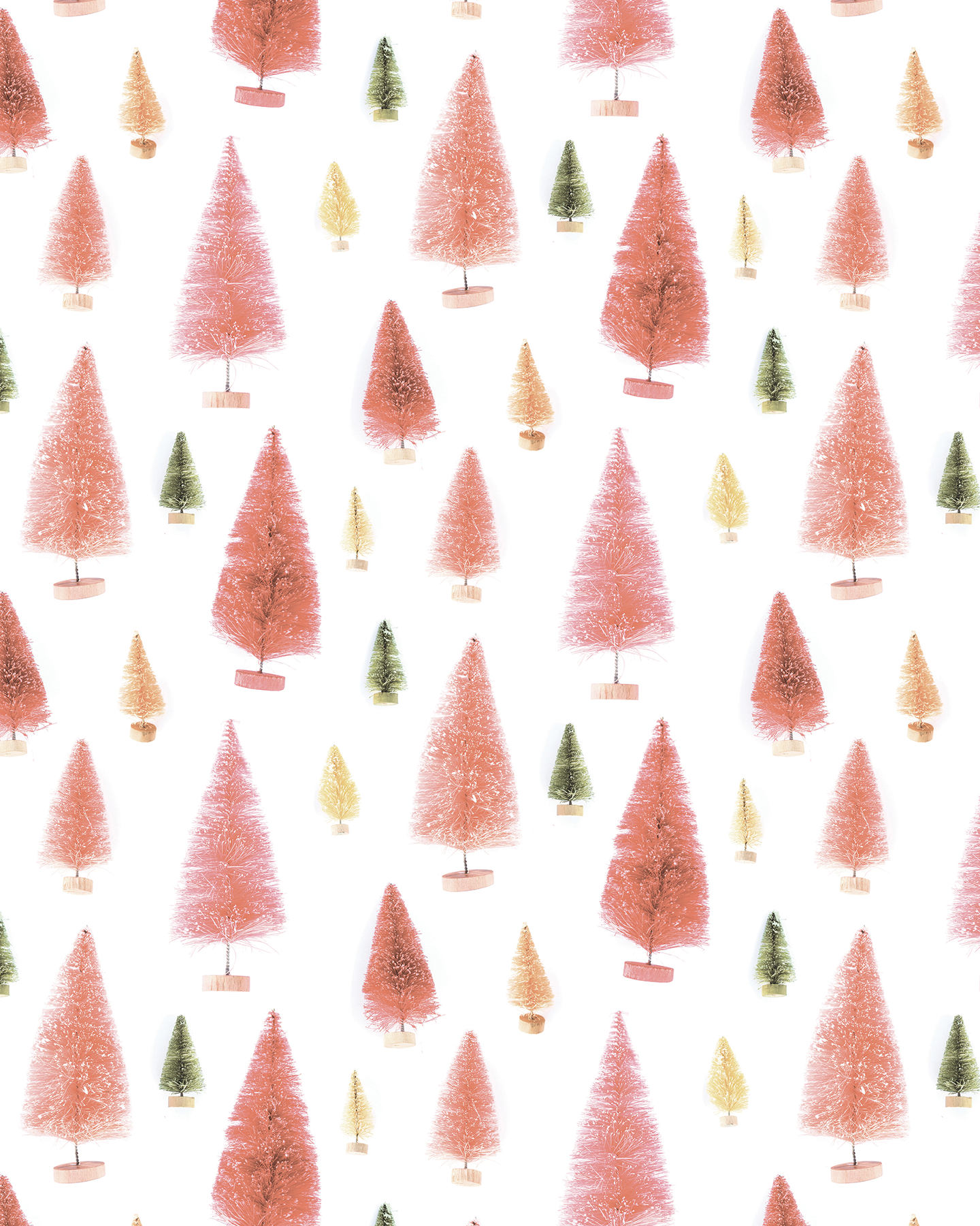 Bottle Brush Tree Wrapping Paper, Large Roll, muted red