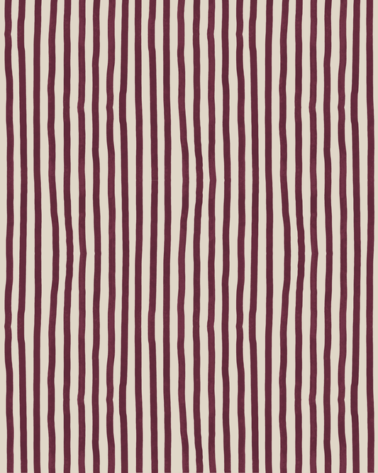 CUSTOM - Dolce Stripe Wallpaper, off-white and eggplant