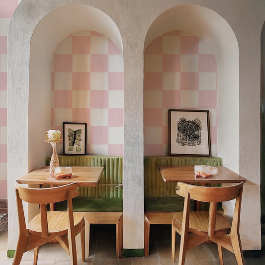 Checkers Wallpaper, blush