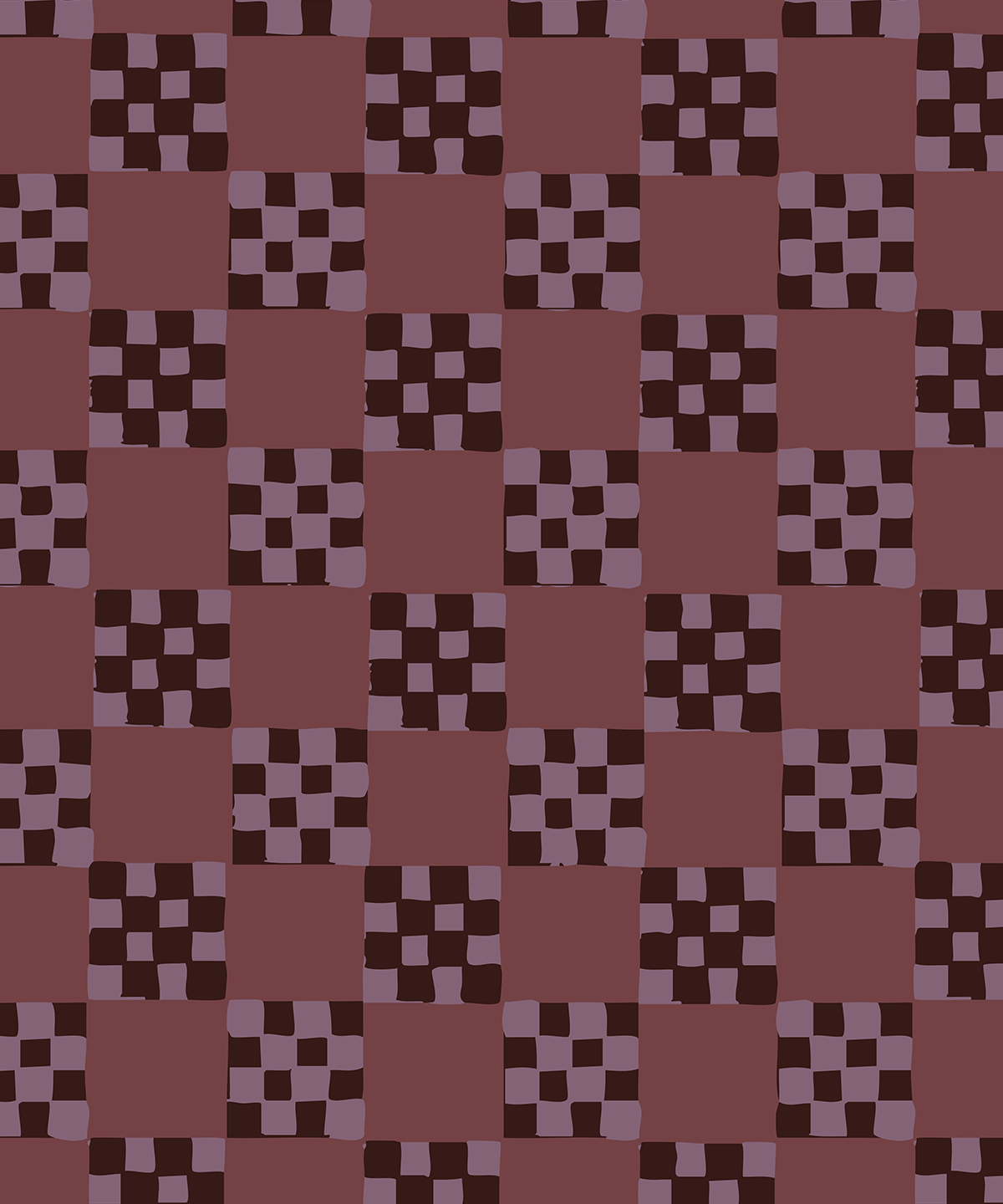 Checkered Quilt Wallpaper, eggplant