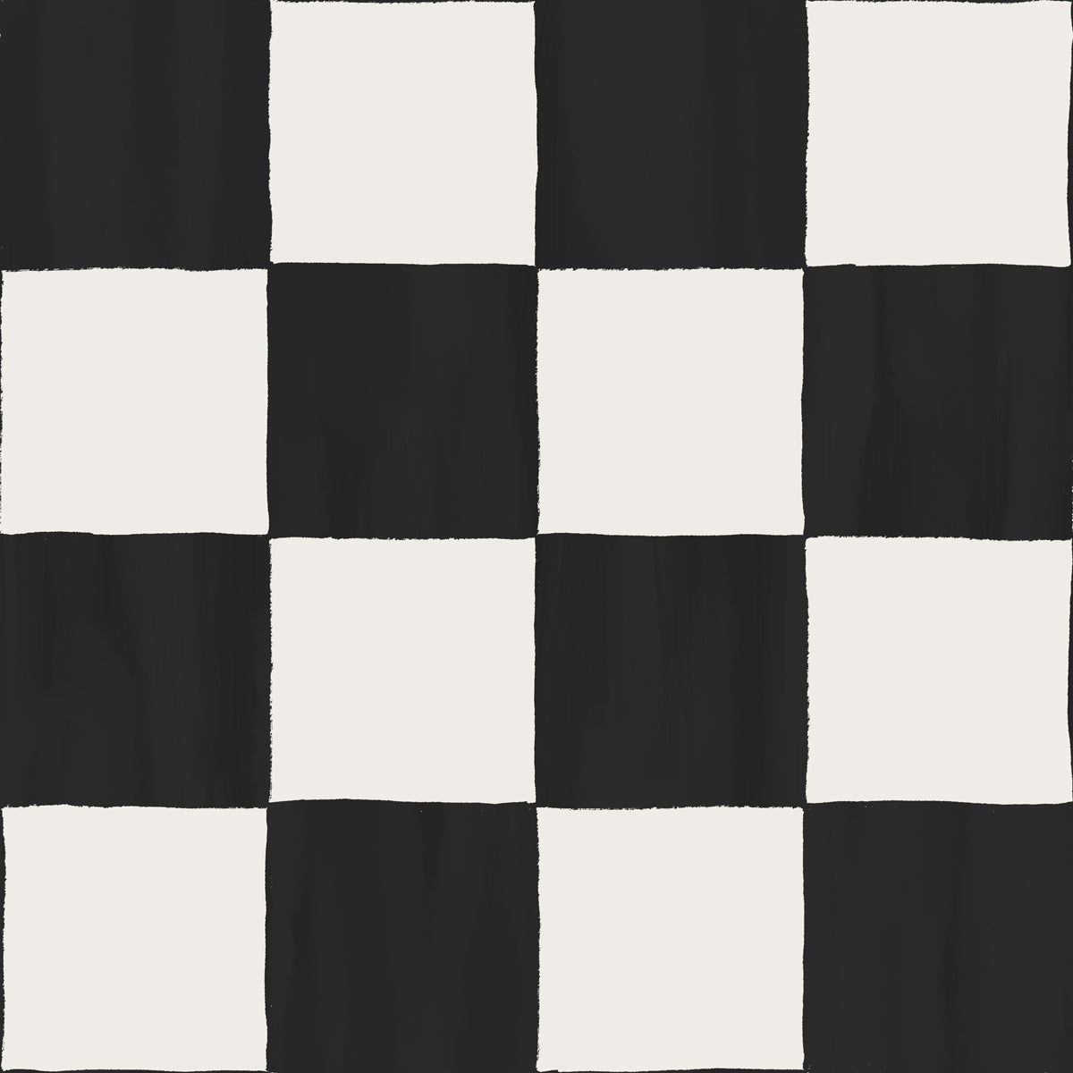 Checkers Wallpaper, off-white & black