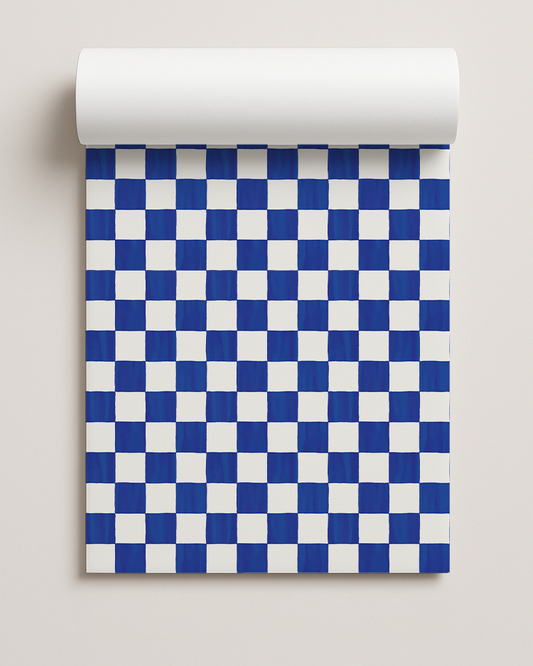 Checkers Contact Paper, blue & white