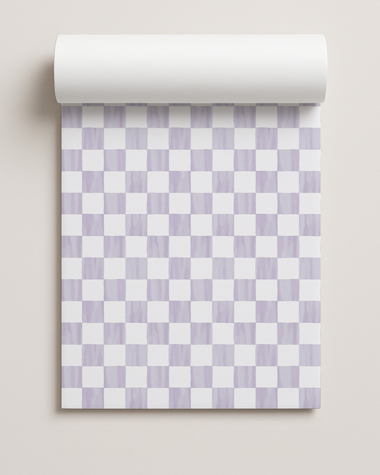 Checkers Contact Paper, lavender & white