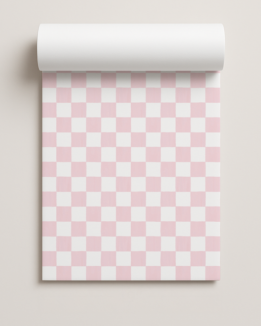 Checkers Contact Paper, pink & white