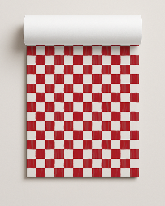 Checkers Contact Paper, red & white