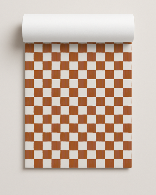 Checkers Contact Paper, rust & white
